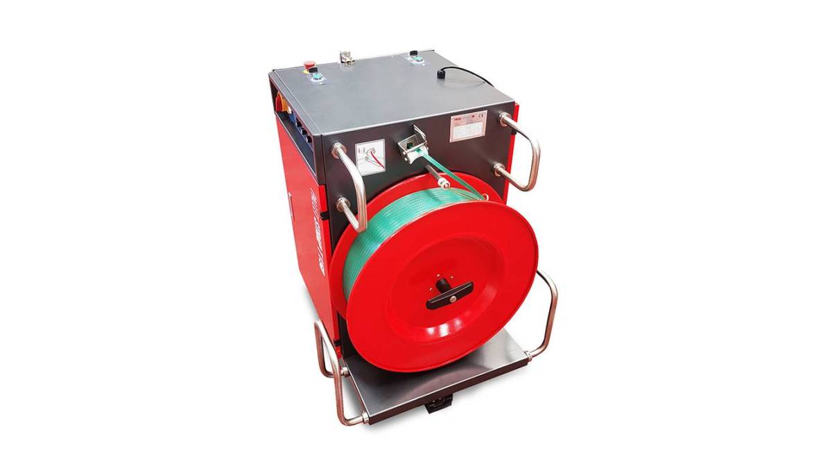 Półautomatyczna wiązarka do spinania palet  taśmą PET model Pallet Strap T150 - 138_4.jpg