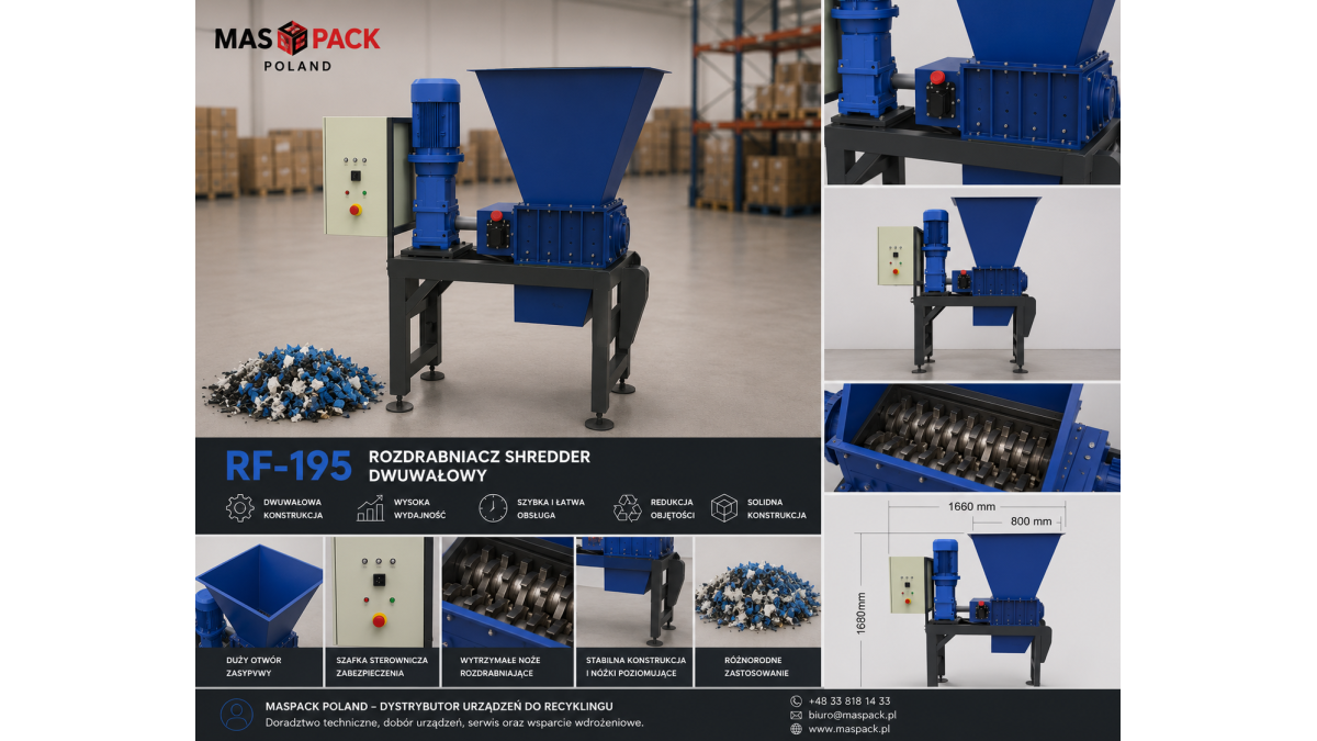 Rozdrabniacz dwuwałowy RF-195 przemysłowy shredder do tworzyw sztucznych, drewna i odpadów produkcyjnych - 141_1.png Rozdrabniacz dwuwałowy RF-195 przemysłowy shredder do tworzyw sztucznych, drewna i odpadów produkcyjnych - 141_1.png