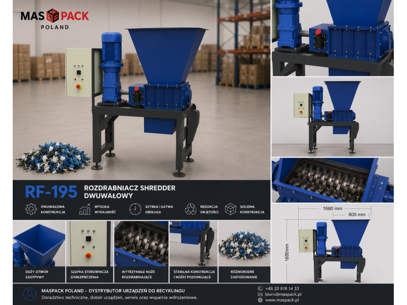 Rozdrabniacz dwuwałowy RF-195 przemysłowy shredder do tworzyw sztucznych, drewna i odpadów produkcyjnych - 141_1.png Rozdrabniacz dwuwałowy RF-195 przemysłowy shredder do tworzyw sztucznych, drewna i odpadów produkcyjnych - 141_1.png